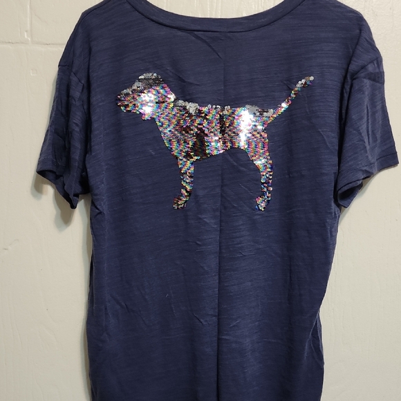 PINK Victoria's Secret Navy Short Sleeve Tee - Picture 2 of 3